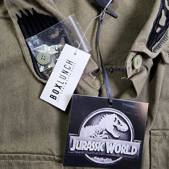 Jurassic Park Olive Green Long Sleeve Shirt By BoxLunch, Women's Medium - Picture 4 of 13